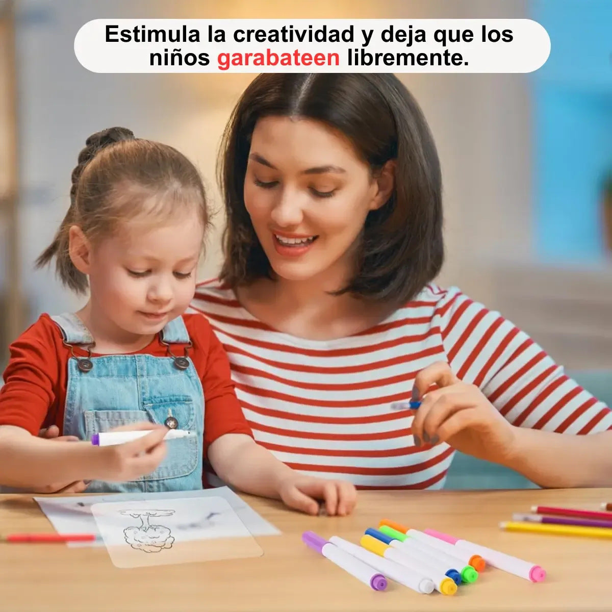 Pizarra Mágica LED Acrílica con 7 Marcadores